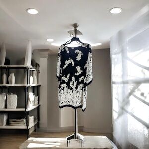 Studio One Black and White Midi Dress